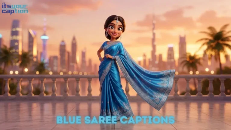 A young Indian woman showing off her stunning blue desi outfit on a luxurious high-rise balcony at sunset.