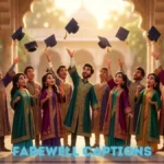 A group of wealthy Indian students throwing their graduation caps in the air outside a magnificent heritage university building to celebrate their school farewell memories.