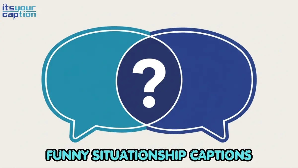 Flat vector illustration of two overlapping speech bubbles with a large question mark between them, symbolizing an undefined relationship status.