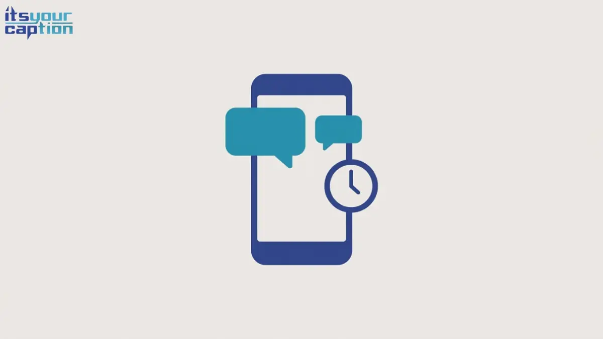 Flat vector illustration of a smartphone displaying chat bubbles beside a small clock icon, representing the wait during the talking stage.