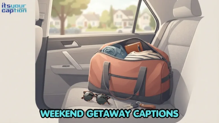 Packed weekend bag and car keys beside a road map, representing weekend getaway captions for a spontaneous short trip