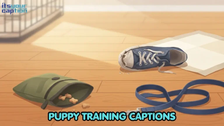 Editorial vector illustration of puppy training essentials including a treat pouch, leash, and chewed shoe on a sunlit floor