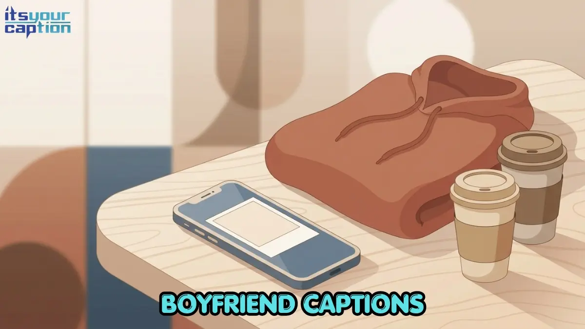 A stylized smartphone surrounded by a casual hoodie and two coffee cups