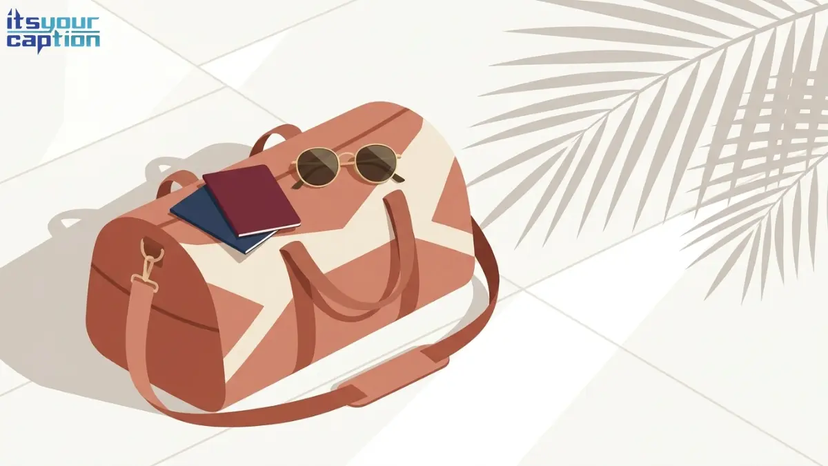 Two passports and sunglasses resting on a weekend duffel bag