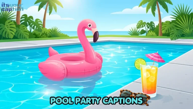 A sparkling blue swimming pool with a giant pink flamingo float and a refreshing tropical drink resting on the edge.