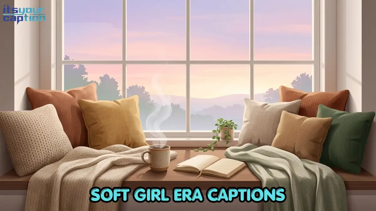 A cozy reading nook by a window with a steaming mug and a journal, overlooking a pastel sunrise.