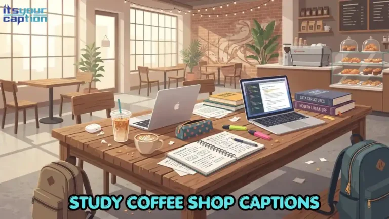 A cozy, crowded campus coffee shop study table with laptops, textbooks, and iced lattes, captured in a warm, detailed editorial vector style.